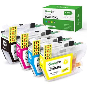 greenjob lc3013 lc3011 compatible ink cartridge replacement for brother lc3013 lc3011 lc-3013 compatible with mfc-j491dw mfc-j497dw mfc-j895dw mfc-j690dw (1 black, 1 cyan, 1 magenta, 1 yellow).