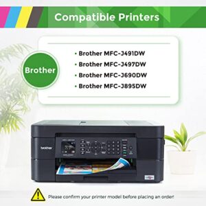 Greenjob LC3013 LC3011 Compatible Ink Cartridge Replacement for Brother LC3013 LC3011 LC-3013 Compatible with MFC-J491DW MFC-J497DW MFC-J895DW MFC-J690DW (1 Black, 1 Cyan, 1 Magenta, 1 Yellow).