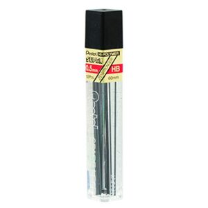 Pentel Super Hi-Polymer Lead Refills, 0.5mm, 12 Leads per Tube, Black (C505-HB)