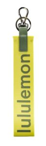 lululemon athletica never lost key chain 9 inch,womens (yellow serpentine/green twill)