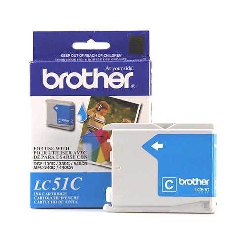 2 X Brother Innobella LC51C Ink Cartridge, 400 Page Yield, Cyan