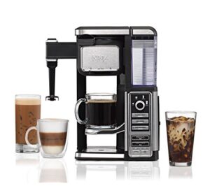 ninja single-serve, pod-free coffee maker bar with hot and iced coffee, auto-iq, built-in milk frother, 5 brew styles, and water reservoir (cf111)