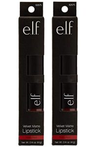 e.l.f. pack of 2 velvet matte lipstick, ruby red (82675)
