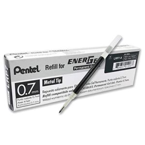 pentel refill ink – for energel pro permanent gel pen, (0.7mm) medium line, black ink – lrp7-a