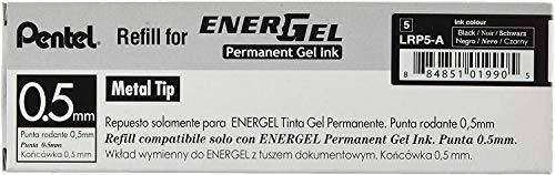 Pentel Refill Ink - For EnerGel PRO Permanent Gel Pen, (0.7mm) Medium Line, Black Ink - LRP7-A