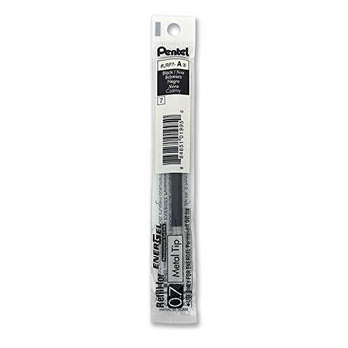 Pentel Refill Ink - For EnerGel PRO Permanent Gel Pen, (0.7mm) Medium Line, Black Ink - LRP7-A