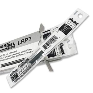 Pentel Refill Ink - For EnerGel PRO Permanent Gel Pen, (0.7mm) Medium Line, Black Ink - LRP7-A