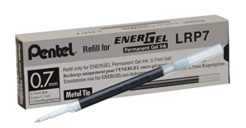 Pentel Refill Ink - For EnerGel PRO Permanent Gel Pen, (0.7mm) Medium Line, Black Ink - LRP7-A