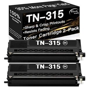 2-pack compatible black printer toner cartridge used for brother tn315 tn310bk tn315bk tn-315bk tn-310bk use for brother 9970cdw 9560cdw 9460cdn l4570cdwt 4570cdw 4150cdn 4140cn, sold by etechwork