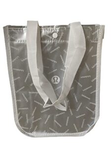 lululemon small reusable tote carryall gym bag (white/silver)