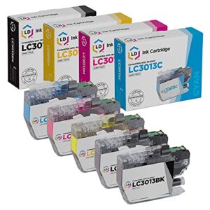 ld compatible ink cartridge replacements for brother lc3013 high yield (2 black, 1 cyan, 1 magenta, 1 yellow, 5-pack)