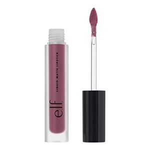 e.l.f. cosmetics liquid matte lipstick, highly pigmented, quick drying & smudge proof, nourish & soften, diamond-shaped wand, wine tour