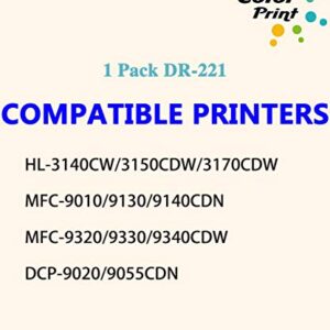 1-Pack Compatible DR-221CL Drum Unit Replacement for Brother DR221CL DR-221 DR221 Imaging Used for TN221 Toner HL-3140cw HL-3170cdw HL-3180CDW MFC-9130cw MFC-9330cdw MFC-9340cdw DCP-9020CDN Printer