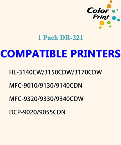 1-Pack Compatible DR-221CL Drum Unit Replacement for Brother DR221CL DR-221 DR221 Imaging Used for TN221 Toner HL-3140cw HL-3170cdw HL-3180CDW MFC-9130cw MFC-9330cdw MFC-9340cdw DCP-9020CDN Printer