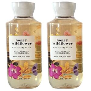 bath and body works honey wildflower shower gel gift sets for women 10 oz 2 pack (honey wildflower)