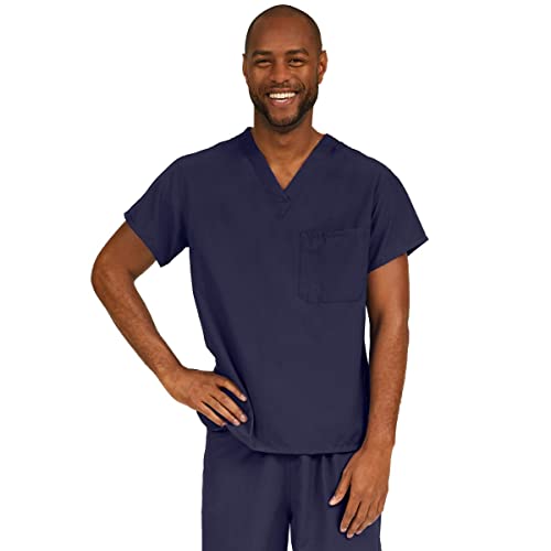 Medline PerforMAX Unisex Reversible Scrub Top, MDL-CC, Medium, Navy