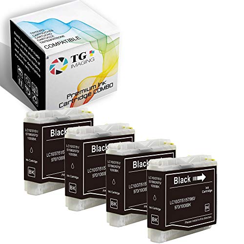 TG Imaging 4-Pack Compatible LC51 Ink Cartridge LC-51 (4xBlack) Replacement for DCP-130C DCP-330C DCP-350C DCP-540CN DCP-560CN MFC-235C FAX-1360 FAX-2480C MFC-240C Inkjet Printer