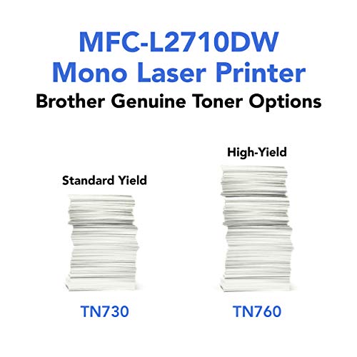 Brother Compact Monochrome Laser All-in-One Multi-function Printer, MFCL2710DW with High Yield Black