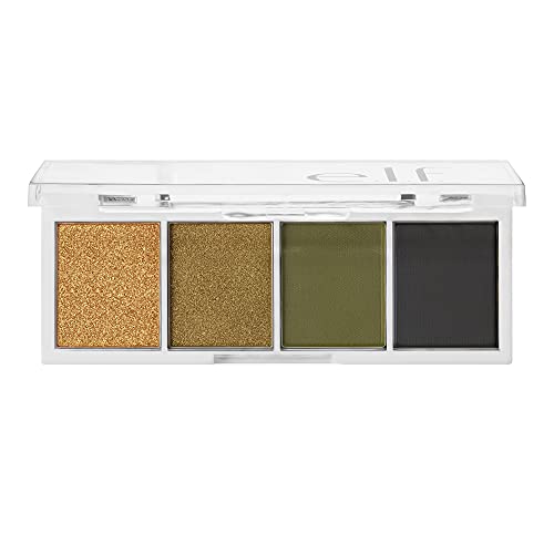 e.l.f. Bite-Size Eyeshadow, Ultra-Pigmented Eye Makeup Quad, 4 Matte & Shimmer Shades, Creamy & Blendable Powder, Hot Jalapeño, 0.12 Oz