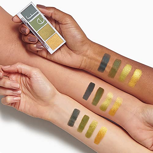 e.l.f. Bite-Size Eyeshadow, Ultra-Pigmented Eye Makeup Quad, 4 Matte & Shimmer Shades, Creamy & Blendable Powder, Hot Jalapeño, 0.12 Oz