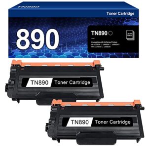 ewjuezs 2-pack tn890 ultra high yield compatible tn890 tn-890 toner cartridge replacement for hl-l6400dw hl-l6400dwt hl-l6250dw mfc-l6900dw mfc-l6750dw printer toner (black).