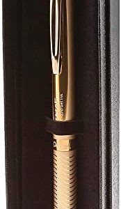 Pentel Energel 0.7 Alloy Rollerball Retractable Liquid Gel Metal Pen - Gold Pen Barrel - Black Ink - Gift Set With 2 Refills for Women, & Men.