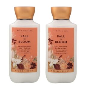 bath & body works and fall in bloom super smooth lotion sets gift for women 8 oz -2 pack (fall in bloom)