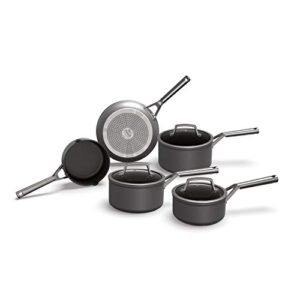 ninja foodi zerostick 5-piece pan set, [c35000uk]hard anodised aluminium, non-stick, induction compatible, dishwasher safe