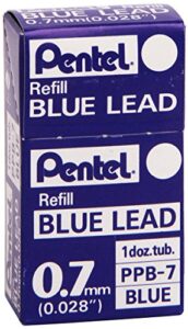 pentel 0.7mm coloured pencil leads – blue (pack of 12)