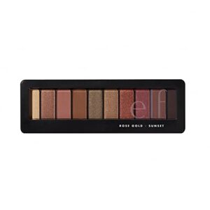 e.l.f. Cosmetics Rose Gold Eyeshadow Palette, Shimmer & Matte Finishes, Multidimensional Looks, Define & Highlight Eyes, 10 Pan Palette, Sunset