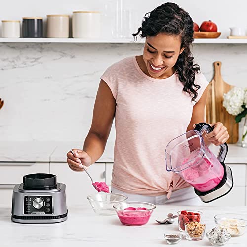 Ninja Foodi Power Pitcher System, Smoothie Bowl Maker, 4in1 Blender + Food Processor, Single Serve Blender 1400WP smartTORQUE 6 Auto-iQ Presets (Renewed) (Ninja CO351B)