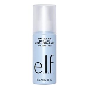 e.l.f. stay all day blue light micro-setting mist, setting spray & skin refresher for a matte finish, reduces blue light transmission, 2.7 fl oz