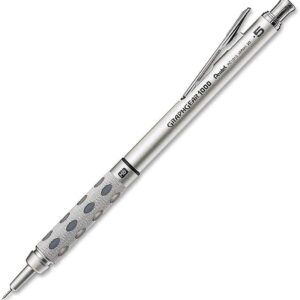 Pentel GraphGear 1000 Automatic Mechanical Drafting Pencil 0.5 mm - Includes Lead Refills & Eraser - Chiseled Metallic Grip with Soft Pads