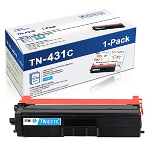 tn431c 1 pack(cyan) compatible tn431 tn-431 toner cartridge replacement for brother dcp-l8410cdw hl-l8260cdw l9310cdwt l8360cdwt l8360cdw l9310cdw l9310cdwtt printer toner cartridge.
