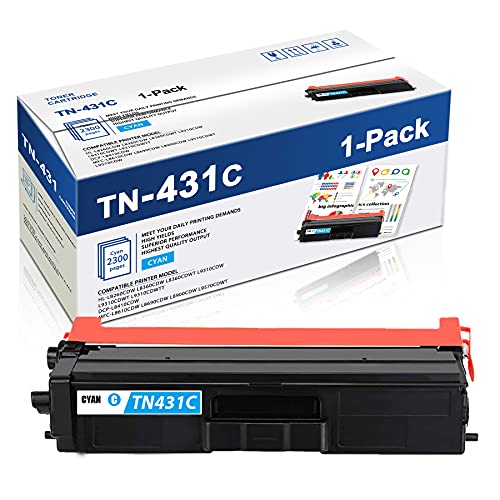 TN431C 1 Pack(Cyan) Compatible TN431 TN-431 Toner Cartridge Replacement for Brother DCP-L8410CDW HL-L8260CDW L9310CDWT L8360CDWT L8360CDW L9310CDW L9310CDWTT Printer Toner Cartridge.