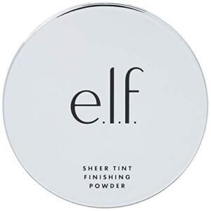 e.l.f, Beautifully Bare Sheer Tint Finishing Powder, Mattifying, Silky, Light Coverage, Long Lasting, Controls Shine, Creates a Flawless Face, Medium/Dark, All-Day Wear, 0.33 Oz