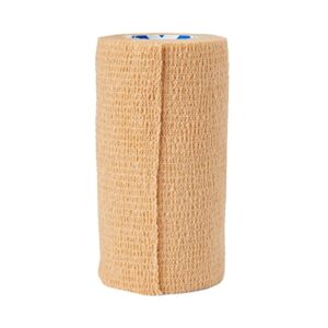 medline self adherent cohesive wrap bandage, latex-free, 4″ x 5 yards, tan (18 count)