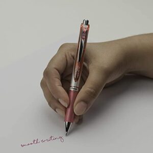 Pentel EnerGel 0.7 mm Liquid Gel Ink Pens - Pack of 5 Pink Deluxe RTX Energel Pens with 3 Refills