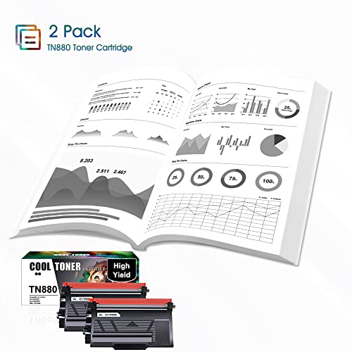 Cool Toner Compatible Toner Cartridge Replacement for Brother Super High Yield TN880 TN-880 TN 880 HL-L6200DW MFC-L6700DW MFC-L6800DW HL-L6200DWT HL-L6300DW MFC-L6900DW Printer (Black, 2-Pack)