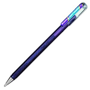 Pentel Hybrid - Dual Metallic - Liquid Gel Rollerball Pens - K110 - Violet & Metallic Blue Ink - Pack of 6