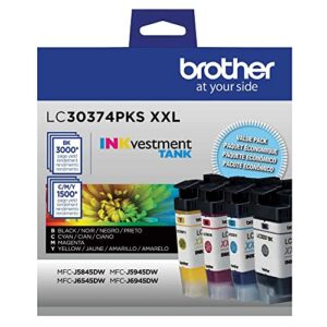 Brother® LC3037 Genuine High-Yield Multi-Pack Ink, Black/Cyan/Magenta/Yellow, Pack Of 4 Cartridges, LC30374PKS