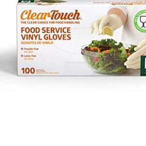 Medline Clear-Touch Disposable Food Service Vinyl Gloves, Latex and Powder Free, Medium, 300 Count