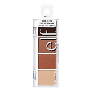 e.l.f. Bite-Size Eyeshadow, Ultra-Pigmented Eye Makeup Quad, 4 Matte & Shimmer Shades, Creamy & Blendable Powder, I Love You A Latte, 0.12 Oz