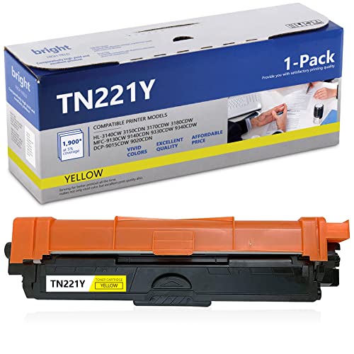 MANDBOY Compatible Replacement for Brother TN-221 TN221Y Standard Yield Toner-Cartridge (Yellow), Work with HL-3140CW MFC-9330CDW DCP-9015CDW Printer Cartridge, 1-Pack