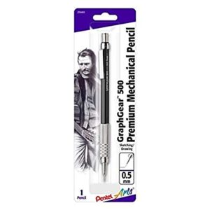 pentel arts graphgear 500 premium drafting pencil, 0.5mm, black barrel, 1-pack (pg525apabp)