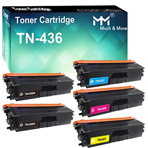 MM MUCH & MORE Compatible Toner Cartridge Replacement for Brother TN436 TN-436 TN-433 High Yield Used for HL-L8260CDW L8260CDN L8360CDW MFC-L8690CDW L8900CDW DCP-L8410CDW Printer (5-Pack, 2BK+C+M+Y)