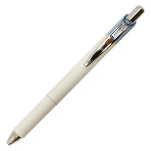pentel energel clena retractable liquid gel pen, micro fine point 0.5mm needle tip, black ink, sax blue body (bln75ls-a)