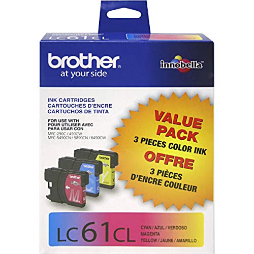 Brother® LC61CMY Tricolor Ink Cartridges, Pack Of 3