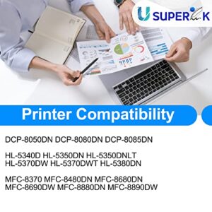 SuperInk 4 Pack Compatible Toner Cartridge Replacement for Brother TN580 TN650 TN-650 TN620 High Yield use with DCP-8050DN 8080DN 8085DN HL-5340D 5350DN MFC-8370 8480DN 8680DN 8690DW 8880DN 8890DW