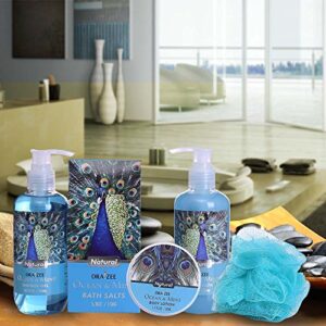 Valentine's Day Home Bath and Body Spa Gift Basket Set for Women with Refreshing “Ocean Mint” Fragrance -#1 Valentine's Day Gift for Her – Relax Luxury Skin Care Set Includes Gels Lotions & More